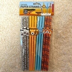 ☀️2/$14☀️Kikkerland "Safari" Paper Straws